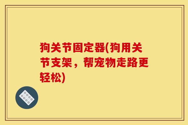 狗关节固定器(狗用关节支架，帮宠物走路更轻松)