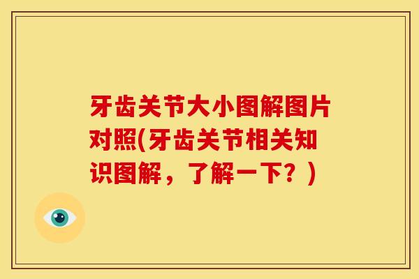 牙齿关节大小图解图片对照(牙齿关节相关知识图解，了解一下？)
