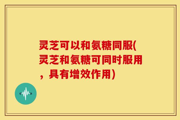 灵芝可以和氨糖同服(灵芝和氨糖可同时服用，具有增效作用)