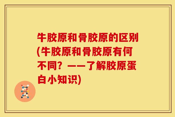 牛胶原和骨胶原的区别(牛胶原和骨胶原有何不同？——了解胶原蛋白小知识)