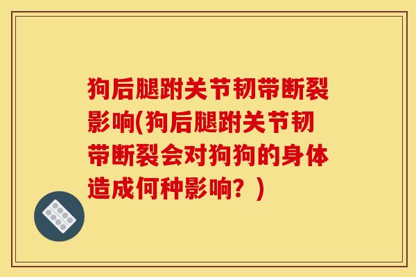 狗后腿跗关节韧带断裂影响(狗后腿跗关节韧带断裂会对狗狗的身体造成何种影响？)