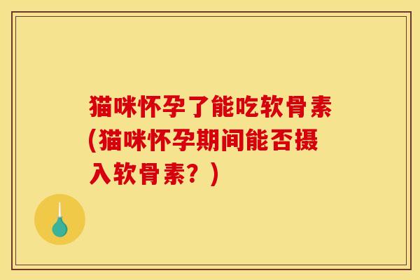猫咪怀孕了能吃软骨素(猫咪怀孕期间能否摄入软骨素？)