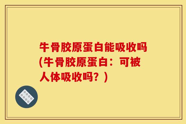 牛骨胶原蛋白能吸收吗(牛骨胶原蛋白：可被人体吸收吗？)