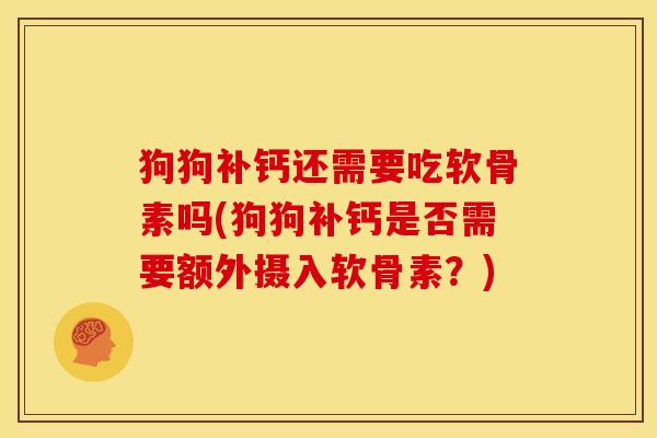 狗狗补钙还需要吃软骨素吗(狗狗补钙是否需要额外摄入软骨素?)-第1张图片-关节骑士 狗狗补钙还需要吃软骨素吗(狗狗补钙是否需要额外摄入软骨素?)-第1张图片-关节骑士