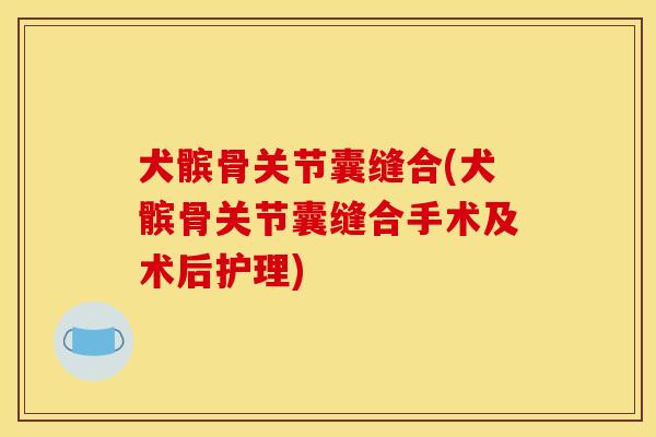 犬髌骨关节囊缝合(犬髌骨关节囊缝合手术及术后护理)