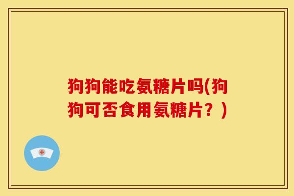 狗狗能吃氨糖片吗(狗狗可否食用氨糖片？)