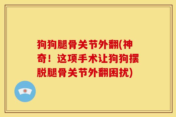 狗狗腿骨关节外翻(神奇！这项手术让狗狗摆脱腿骨关节外翻困扰)