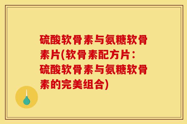 硫酸软骨素与氨糖软骨素片(软骨素配方片：硫酸软骨素与氨糖软骨素的完美组合)