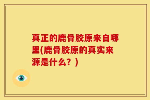 真正的鹿骨胶原来自哪里(鹿骨胶原的真实来源是什么？)