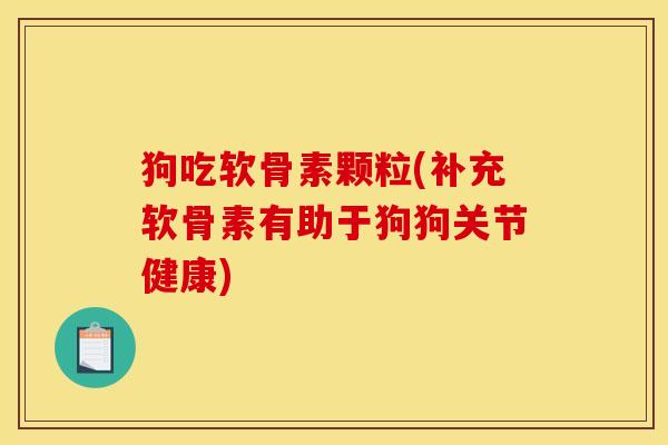 狗吃软骨素颗粒(补充软骨素有助于狗狗关节健康)