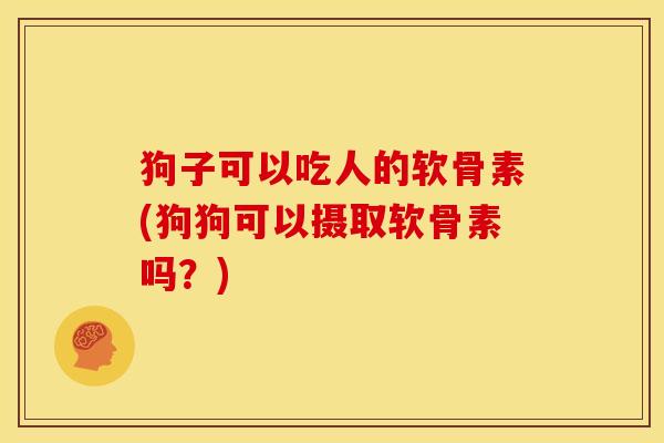 狗子可以吃人的软骨素(狗狗可以摄取软骨素吗？)