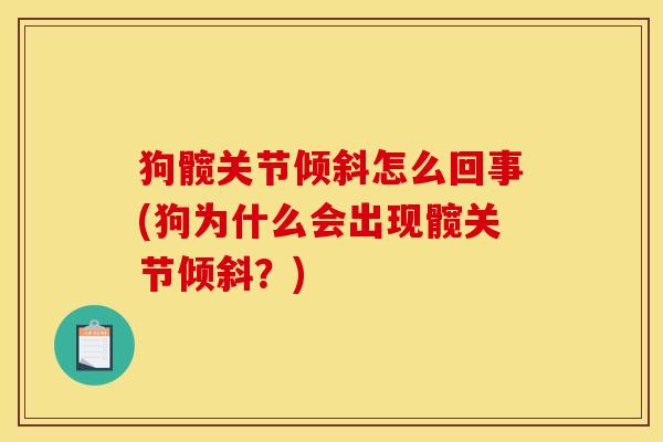 狗髋关节倾斜怎么回事(狗为什么会出现髋关节倾斜？)