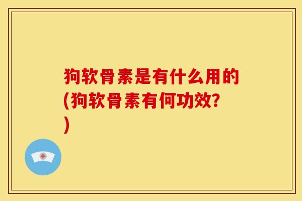 狗软骨素是有什么用的(狗软骨素有何功效？)