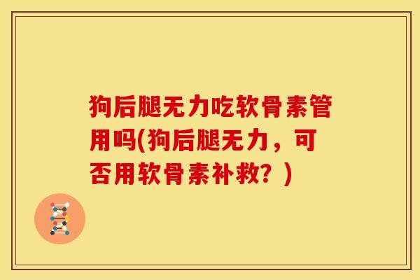 狗后腿无力吃软骨素管用吗(狗后腿无力，可否用软骨素补救？)