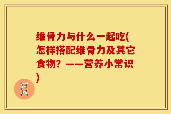维骨力与什么一起吃(怎样搭配维骨力及其它食物？——营养小常识)