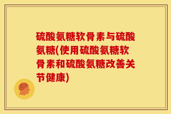 硫酸氨糖软骨素与硫酸氨糖(使用硫酸氨糖软骨素和硫酸氨糖改善关节健康)