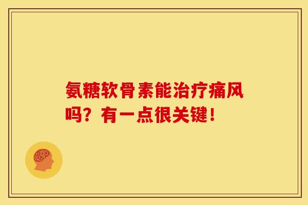 氨糖软骨素能治疗痛风吗？有一点很关键！