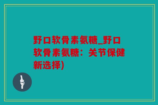 野口软骨素氨糖_野口软骨素氨糖：关节保健新选择)