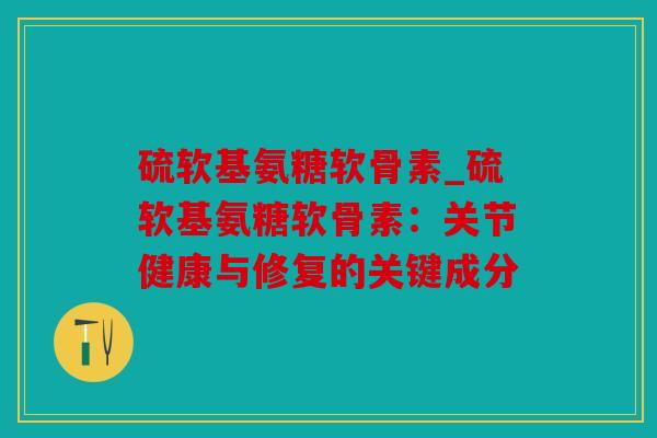 硫软基氨糖软骨素_硫软基氨糖软骨素：关节健康与修复的关键成分