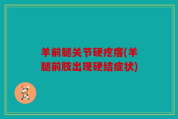 羊前腿关节硬疙瘩(羊腿前肢出现硬结症状)-第1张图片-关节骑士 羊前腿关节硬疙瘩(羊腿前肢出现硬结症状)-第1张图片-关节骑士