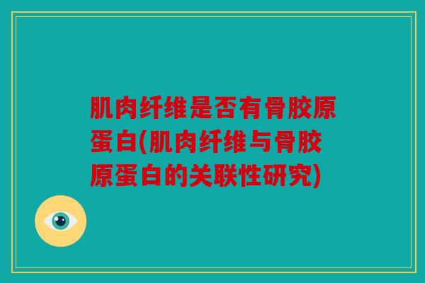肌肉纤维是否有骨胶原蛋白(肌肉纤维与骨胶原蛋白的关联性研究)