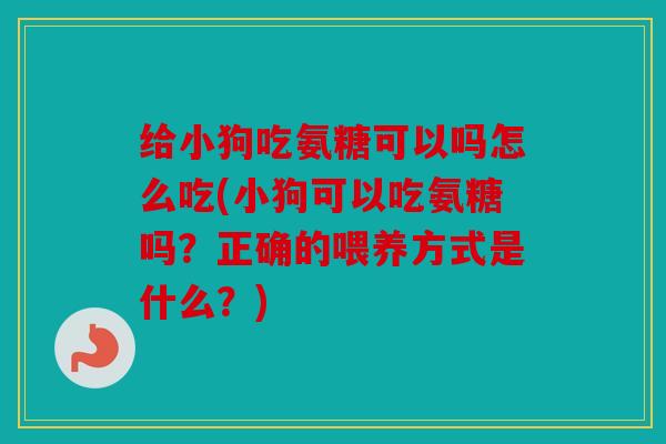给小狗吃氨糖可以吗怎么吃(小狗可以吃氨糖吗？正确的喂养方式是什么？)