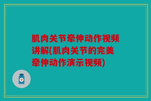 肌肉关节牵伸动作视频讲解(肌肉关节的完美牵伸动作演示视频)-第1张图片-关节骑士