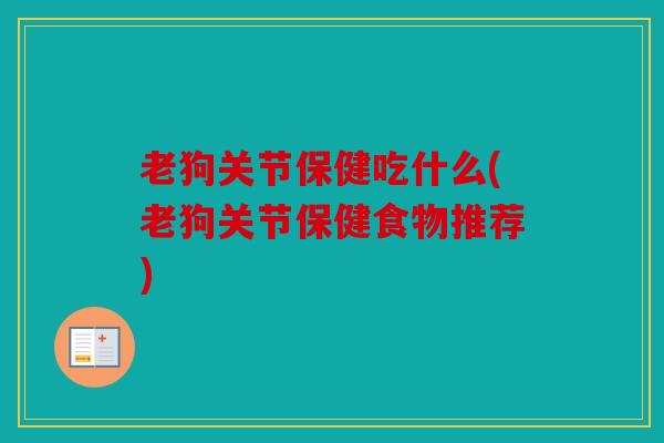 老狗关节保健吃什么(老狗关节保健食物推荐)