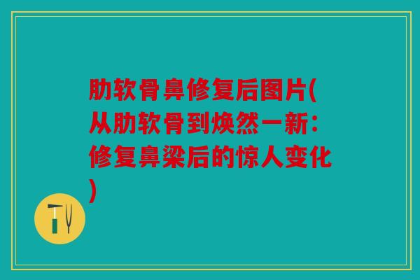 肋软骨鼻修复后图片(从肋软骨到焕然一新：修复鼻梁后的惊人变化)