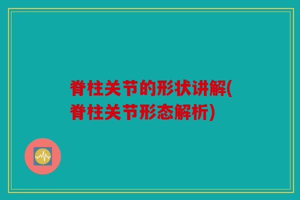 脊柱关节的形状讲解(脊柱关节形态解析)