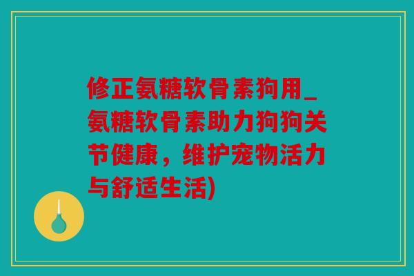 修正氨糖软骨素狗用_氨糖软骨素助力狗狗关节健康，维护宠物活力与舒适生活)