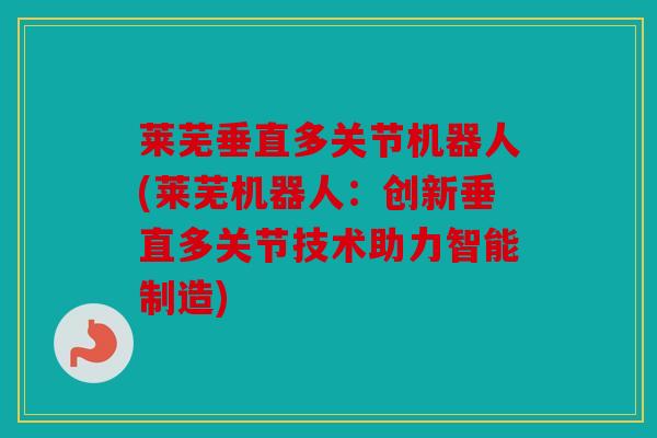莱芜垂直多关节机器人(莱芜机器人：创新垂直多关节技术助力智能制造)