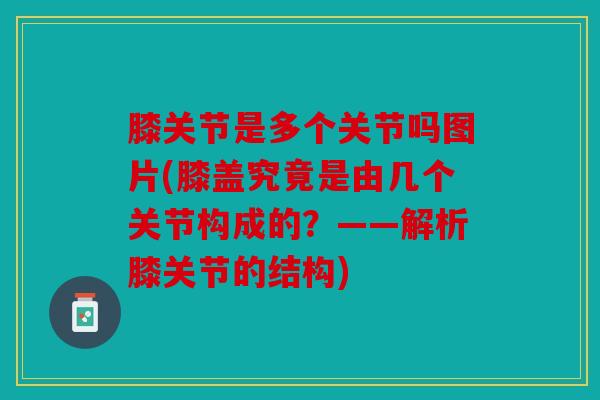 膝关节是多个关节吗图片(膝盖究竟是由几个关节构成的？——解析膝关节的结构)