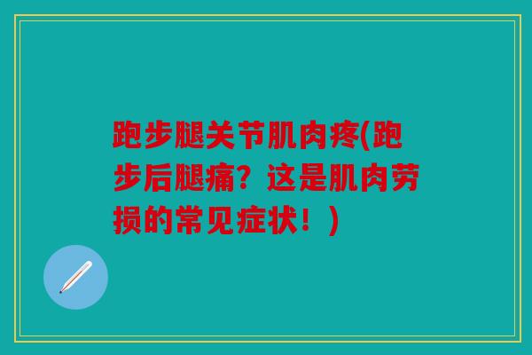 跑步腿关节肌肉疼(跑步后腿痛？这是肌肉劳损的常见症状！)