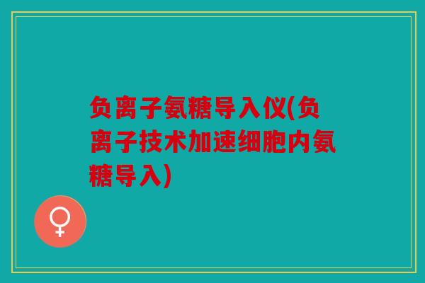 负离子氨糖导入仪(负离子技术加速细胞内氨糖导入)
