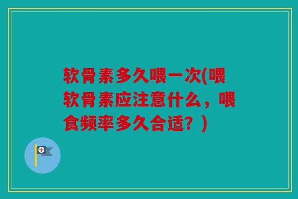 软骨素多久喂一次(喂软骨素应注意什么，喂食频率多久合适？)