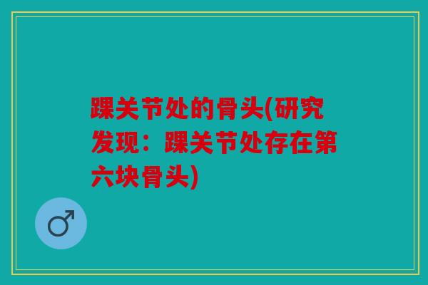 踝关节处的骨头(研究发现：踝关节处存在第六块骨头)
