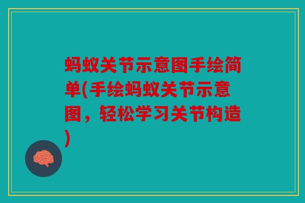 蚂蚁关节示意图手绘简单(手绘蚂蚁关节示意图，轻松学习关节构造)-第1张图片-关节骑士