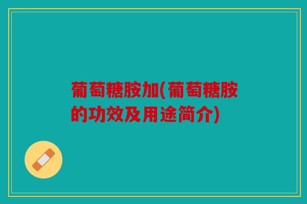 葡萄糖胺加(葡萄糖胺的功效及用途简介)