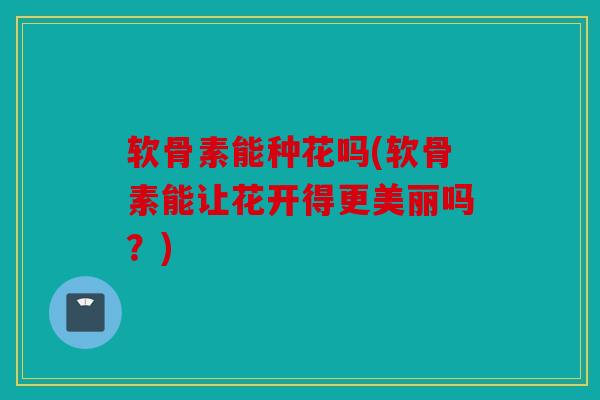 软骨素能种花吗(软骨素能让花开得更美丽吗？)