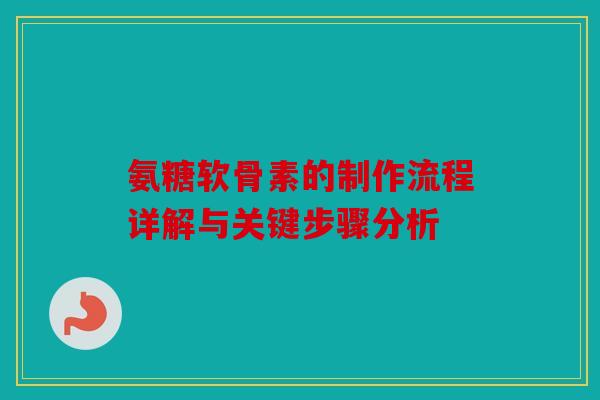 氨糖软骨素的制作流程详解与关键步骤分析