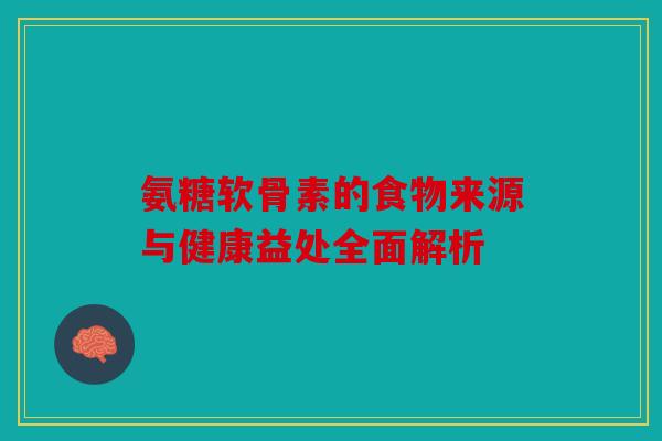 氨糖软骨素的食物来源与健康益处全面解析-第1张图片-关节骑士