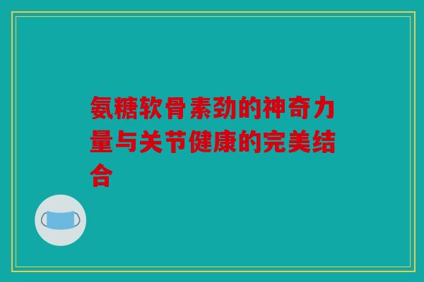 氨糖软骨素劲的神奇力量与关节健康的完美结合