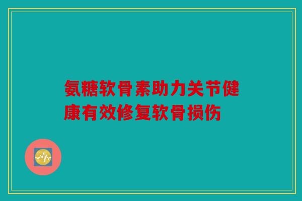 氨糖软骨素助力关节健康有效修复软骨损伤-第1张图片-关节骑士 氨糖软骨素助力关节健康有效修复软骨损伤-第1张图片-关节骑士