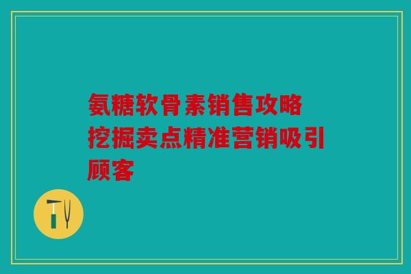 氨糖软骨素销售攻略 挖掘卖点精准营销吸引顾客