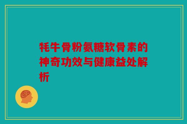 牦牛骨粉氨糖软骨素的神奇功效与健康益处解析