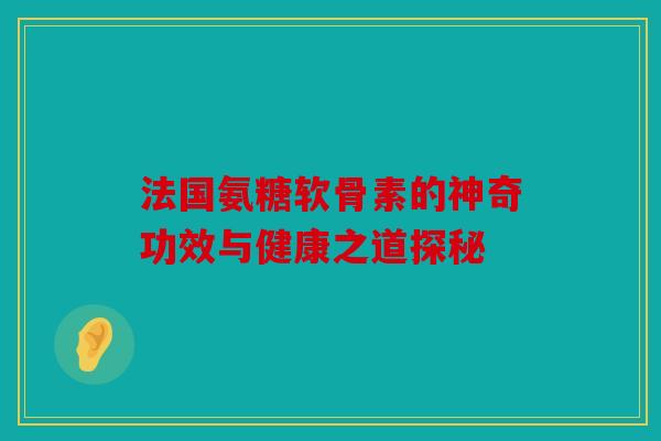 法国氨糖软骨素的神奇功效与健康之道探秘