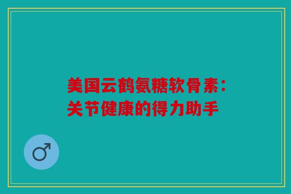 美国云鹤氨糖软骨素：关节健康的得力助手