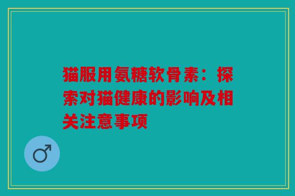 猫服用氨糖软骨素：探索对猫健康的影响及相关注意事项