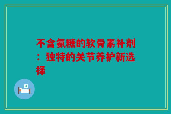 不含氨糖的软骨素补剂：独特的关节养护新选择